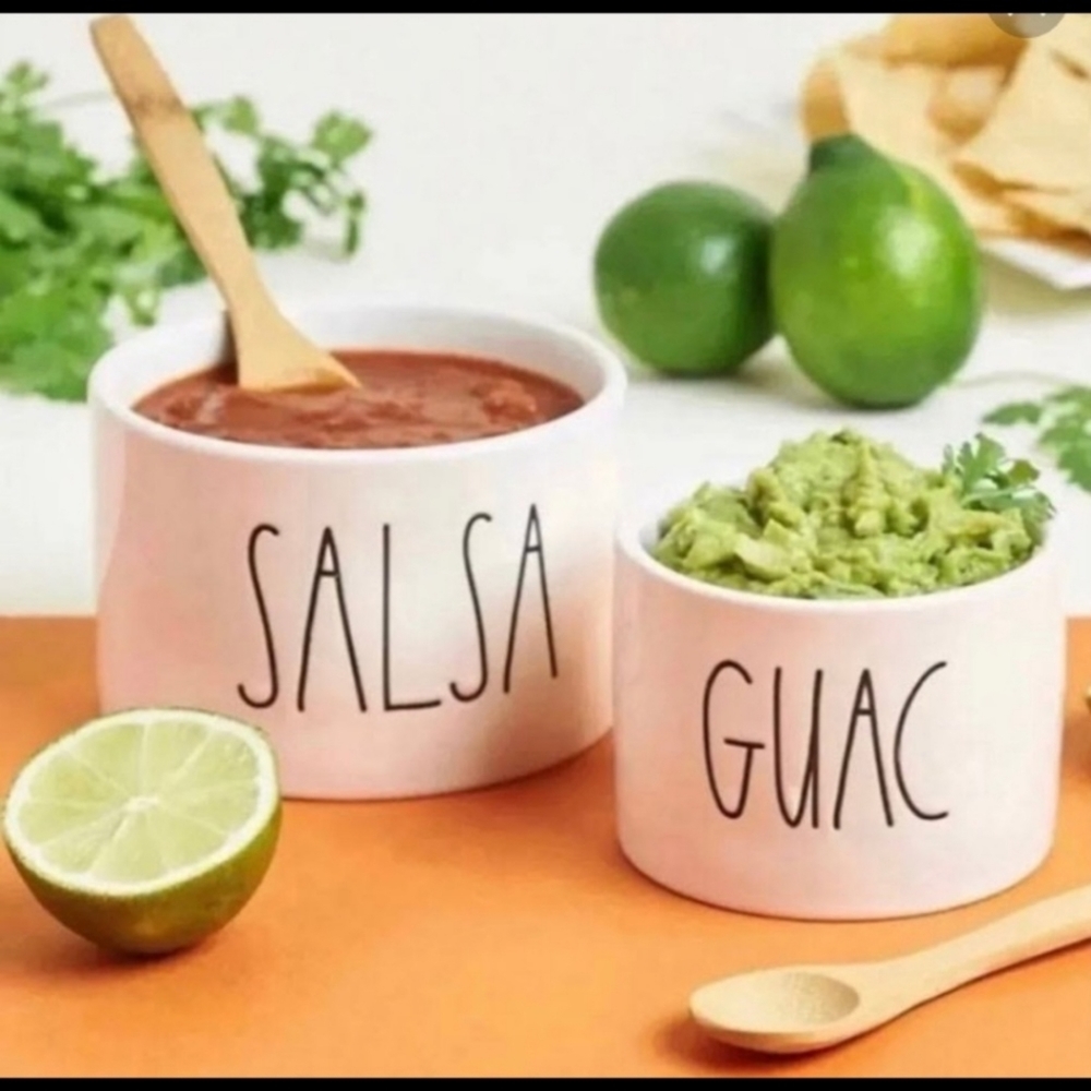 Rae Dunn Guac & Salsa Bowls w Spoons - BRAND NEW
